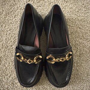 ZARA Chain Trim Lug Sole Loafers